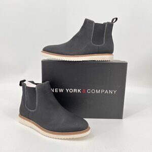 New York & Company Norman Chelsea Boots Size 11 Black Faux Leather Upper